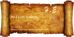 Holics Emese névjegykártya