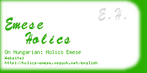 emese holics business card